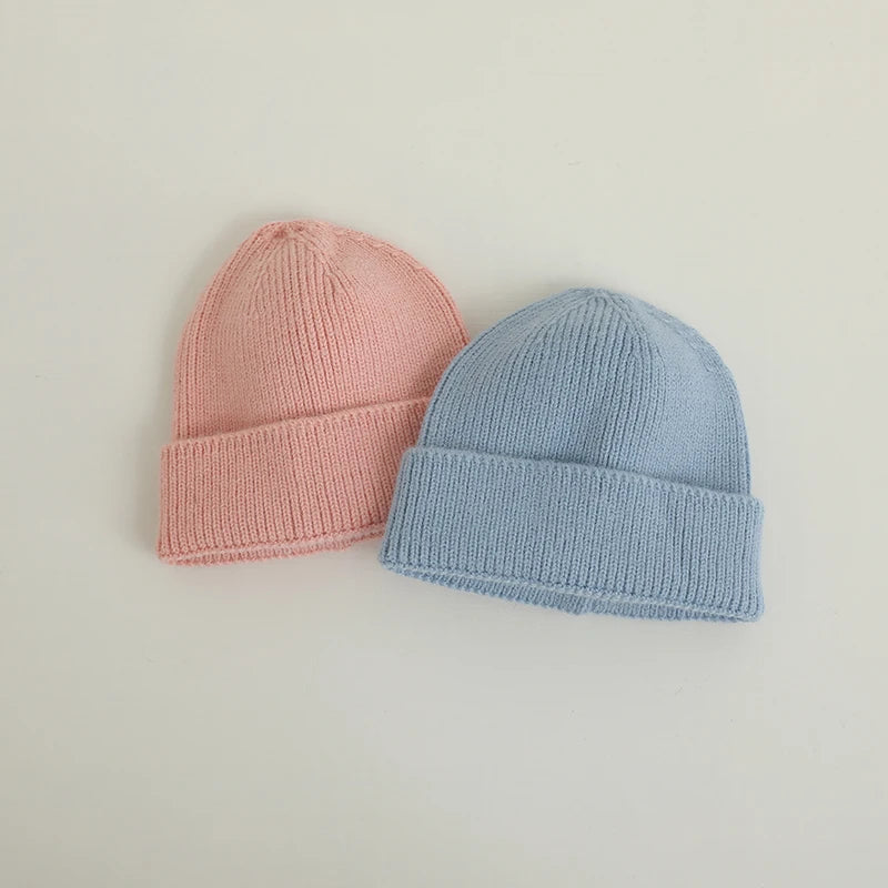 Candy Color Kids Hat For Girls Boys Autumn Winter Baby Beanie Kids Cap Elastic Warm Knitted Children Hats Solid Color Baby Hat