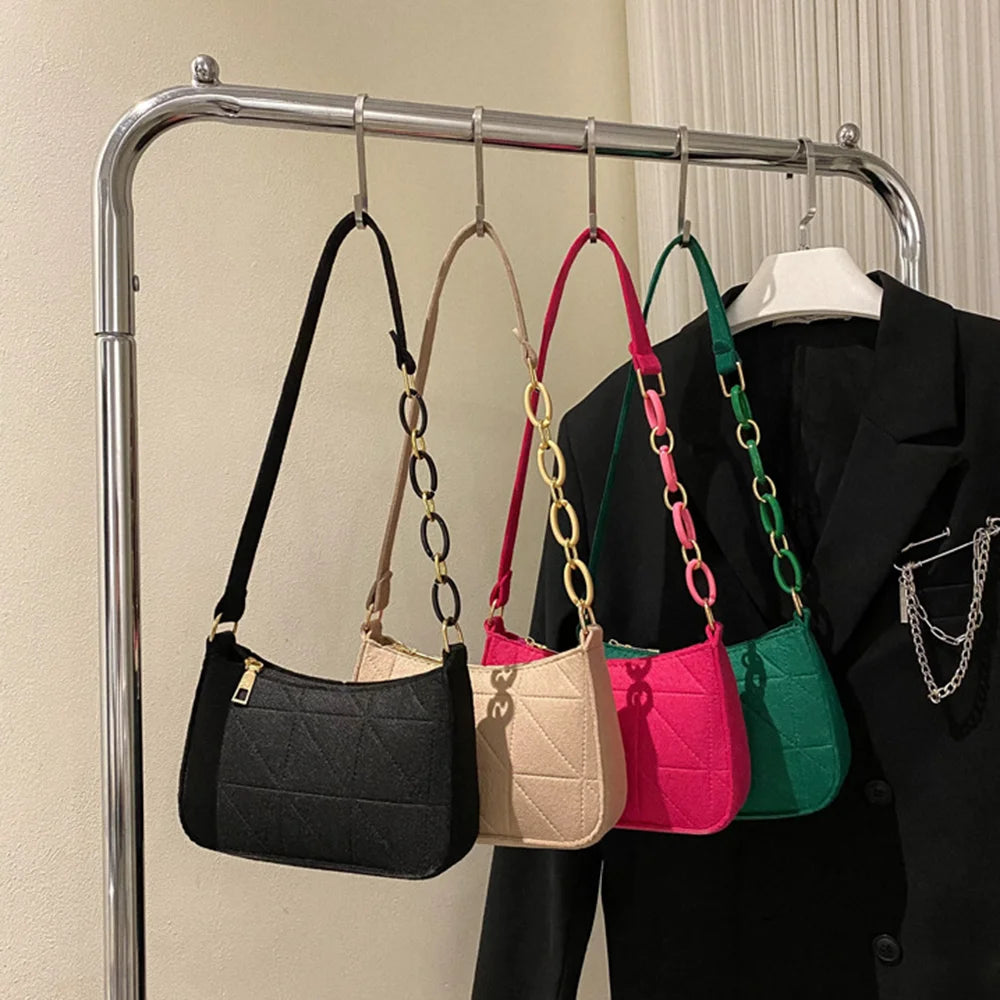 New Women Retro Underarm Bag Fashion Trend Simple Shoulder Bag Casual Crossbody Bag Autumn Winter Casual Light Weigh Purse