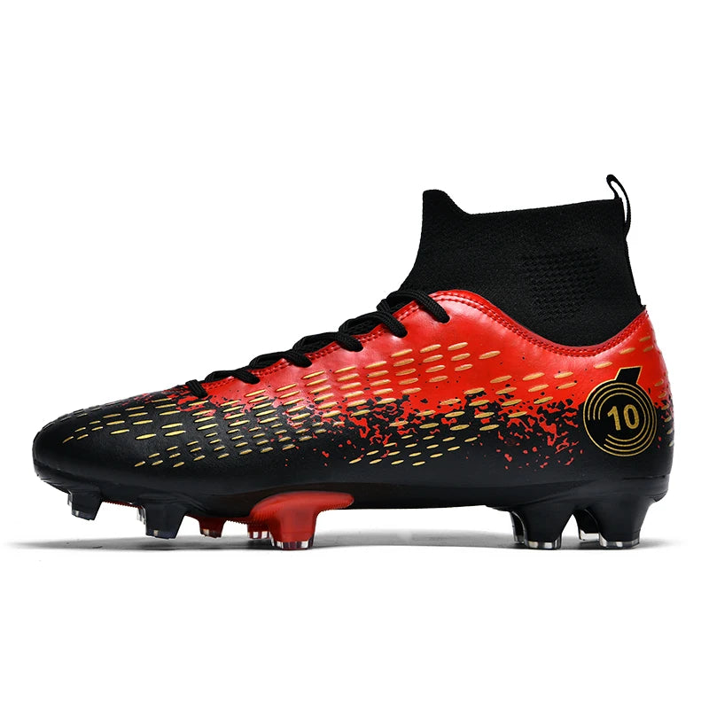 2024 Men's Soccer Shoes  Non-Slip AG/TF Soccer Cleats Ankle Boots Unisex Large Size Ultralight Football Boots Boys Sneakers