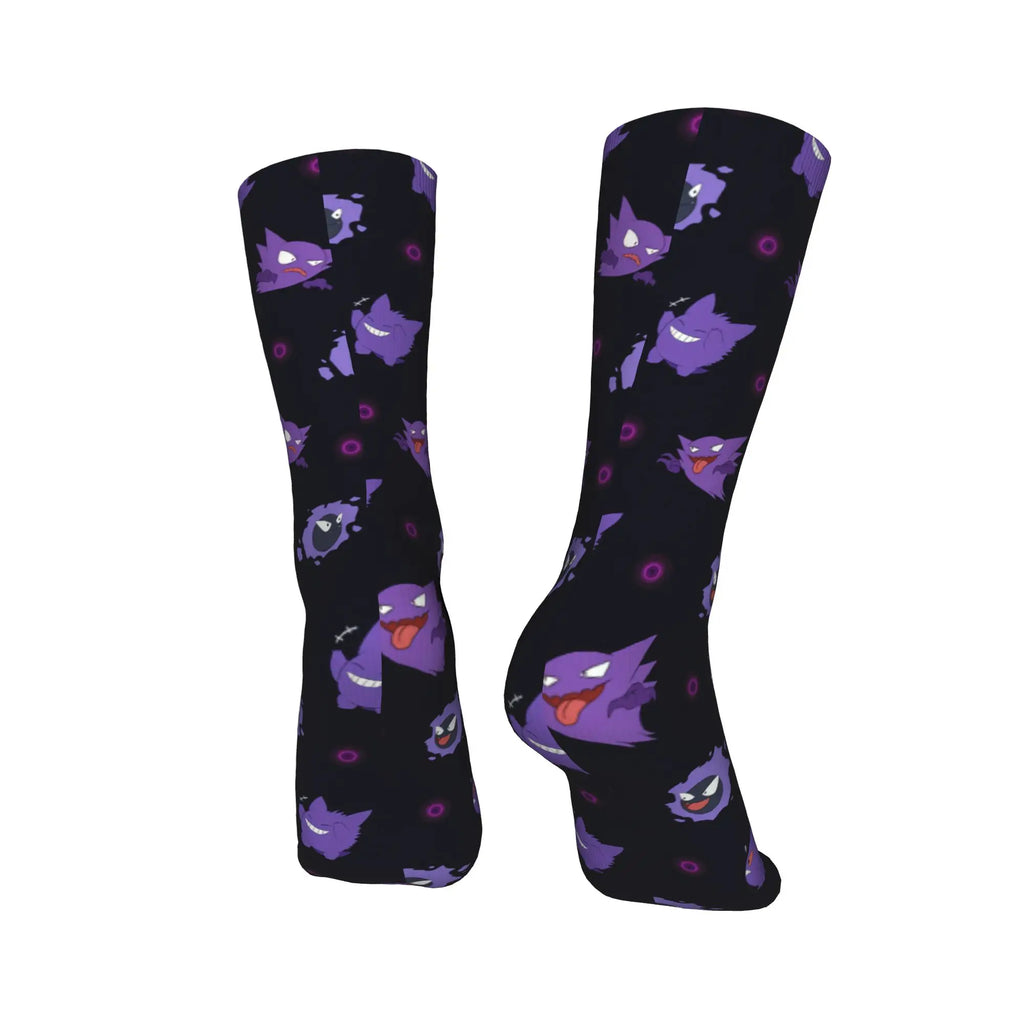 Happy Funny Male Men Socks Hip Hop Pokemons Cartoon Gengar Sock Polyester  Graphic Women's Socks Spring Summer Autumn Winter