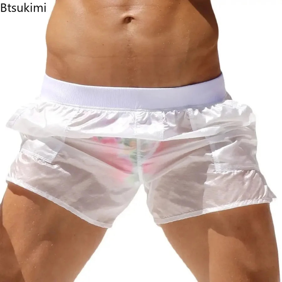 Men's Summer Sexy Swimwear Swimsuit Swimming Trunks Transparent Sunga Mens Swim Briefs Beach Shorts Mayo Sungas De Praia Homens
