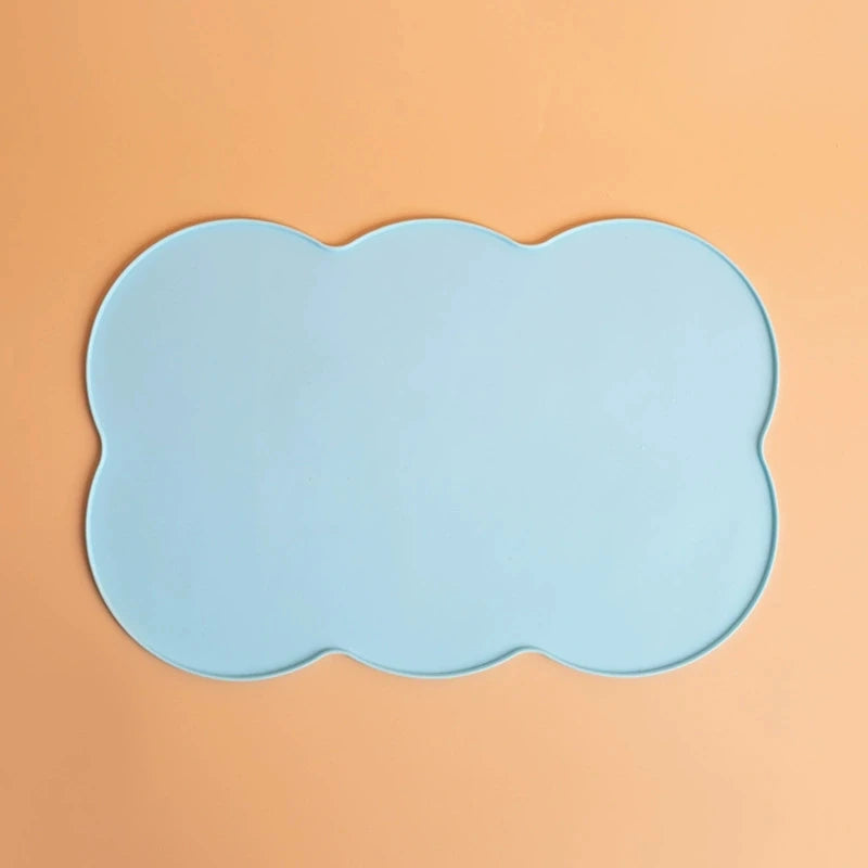 Silicone Pet Feeding Mat, Leak-Proof and Non-Slip Feeding Mat for Dogs and Cats, Oval Bowl Mat