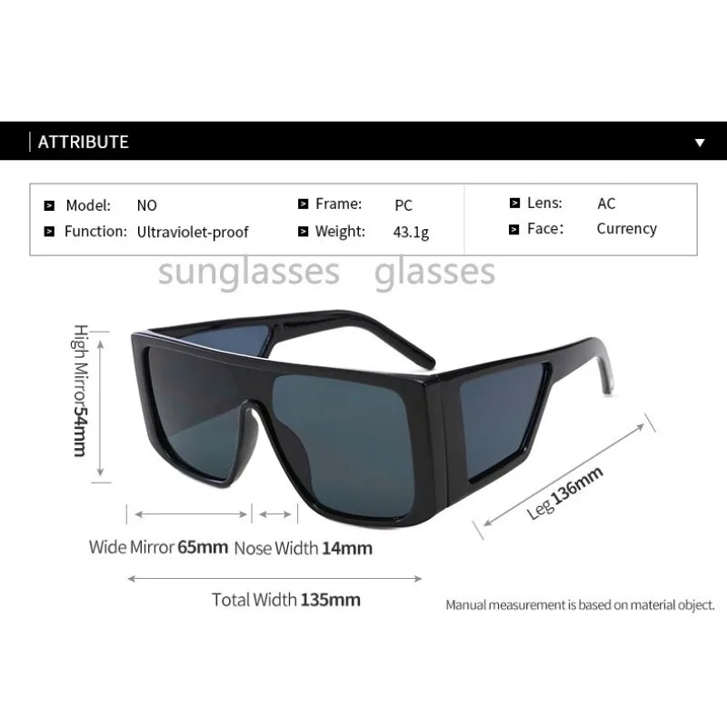 Oversized Sunglasses Men Retro Male Goggle Glasses