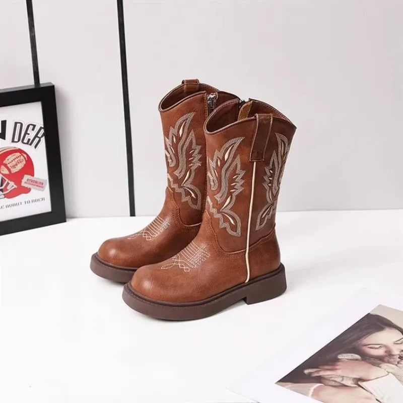 Zapatos Niña Girls Boots Waterproof Cowboy Boots Childrens New Fashion Short Anti Slippery Boot Thick  Boot Kids Boot Botas Niña