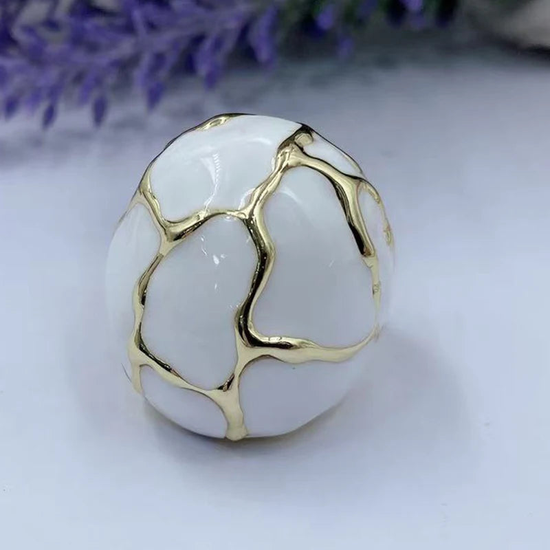 RING JEWELRY Gold Plated High Quality 18k Gold Women's Party Ring Accessories High Quality Gives A Beautiful Gift White
