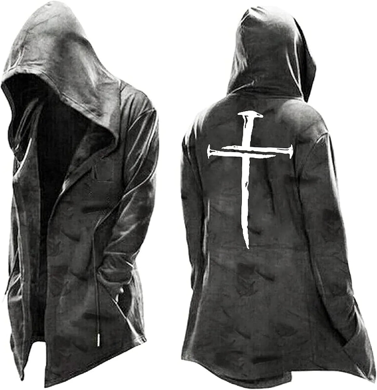 New style hoodie2025Cross-border European and American Style Men's Hoodie Cardigan Tough Guy No Zipper Printed Halloween Hooded
