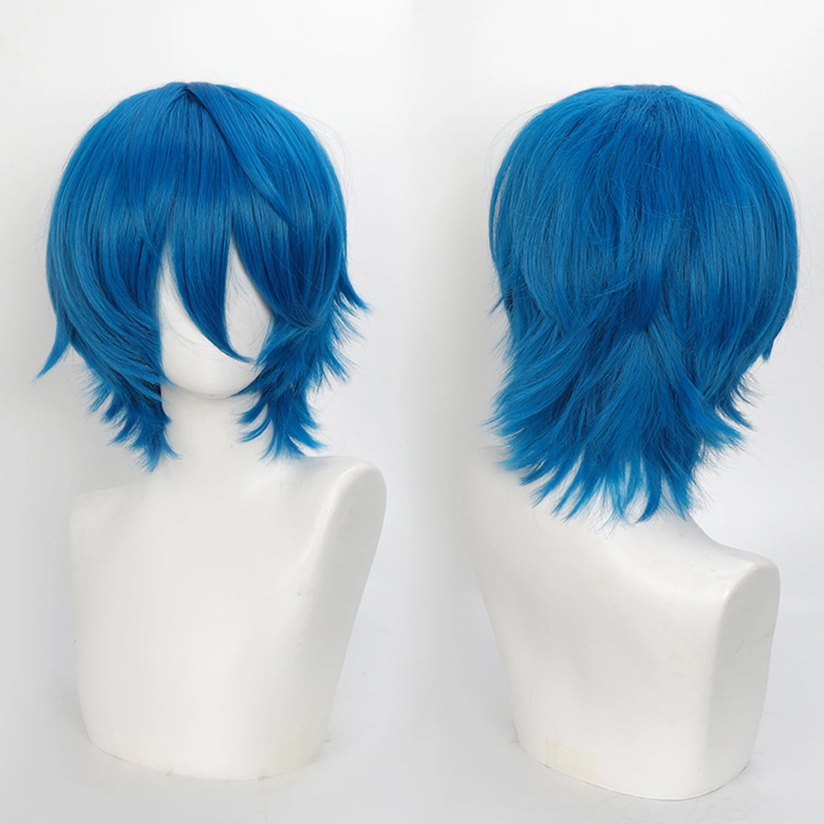 Short Wavy Bob Synthetic Wig with Air Bangs Heat Resistance Shoulder Length Curled 14inch Wigs for Daily Use Cosplay for Women