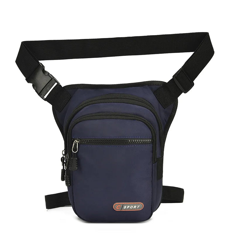 Fashion Motorcycle Men's Casual Waist Leg Bag Travel Personality Bag Oblique Cross Bag Soft Side Contrast Color Shoulder Bags