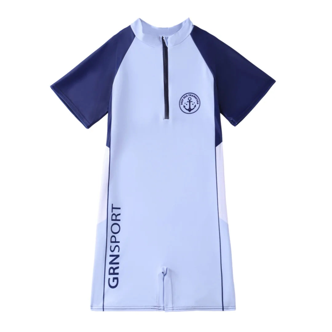 2026 New Style Summer Swimwear Kids Beach Wear High Elastic One-piece Sun Protection Swimsuit Baby Boys Surf Suit