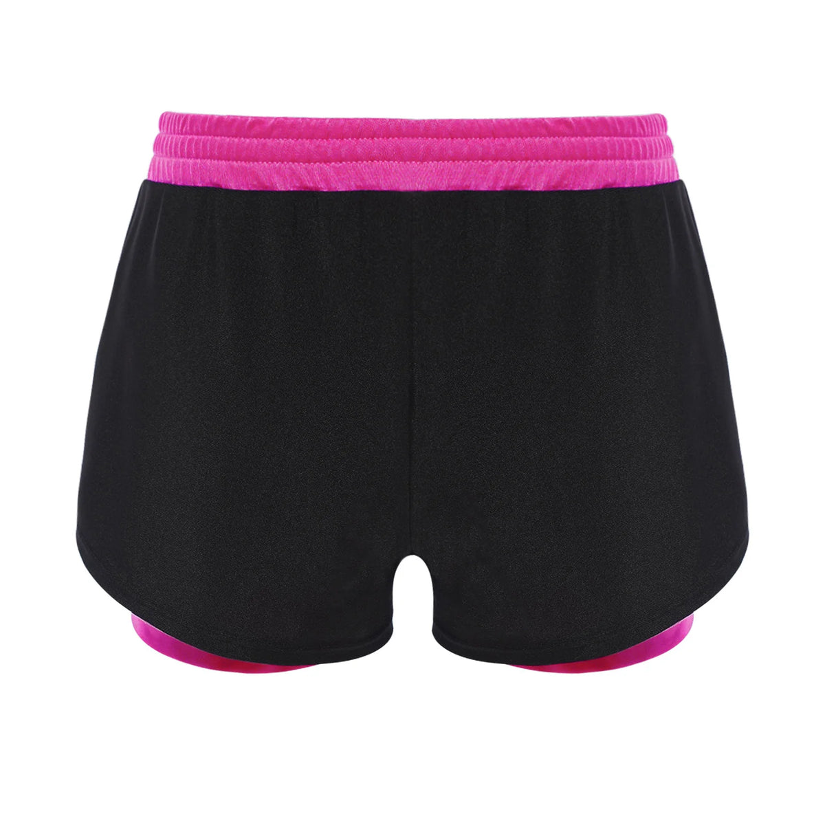 Kids Yoga Sports Shorts for Children Girls Workout Clothing Double-Layer Contrasting Shorts Running Cycling Bottoms Costumes