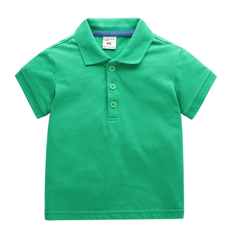 Kids Boys Solid Color Cotton Polo Shirts 2025 Summer New Children Short Sleeve Tops Tee Girls Baby Lapel  Shirt Age 1-10T