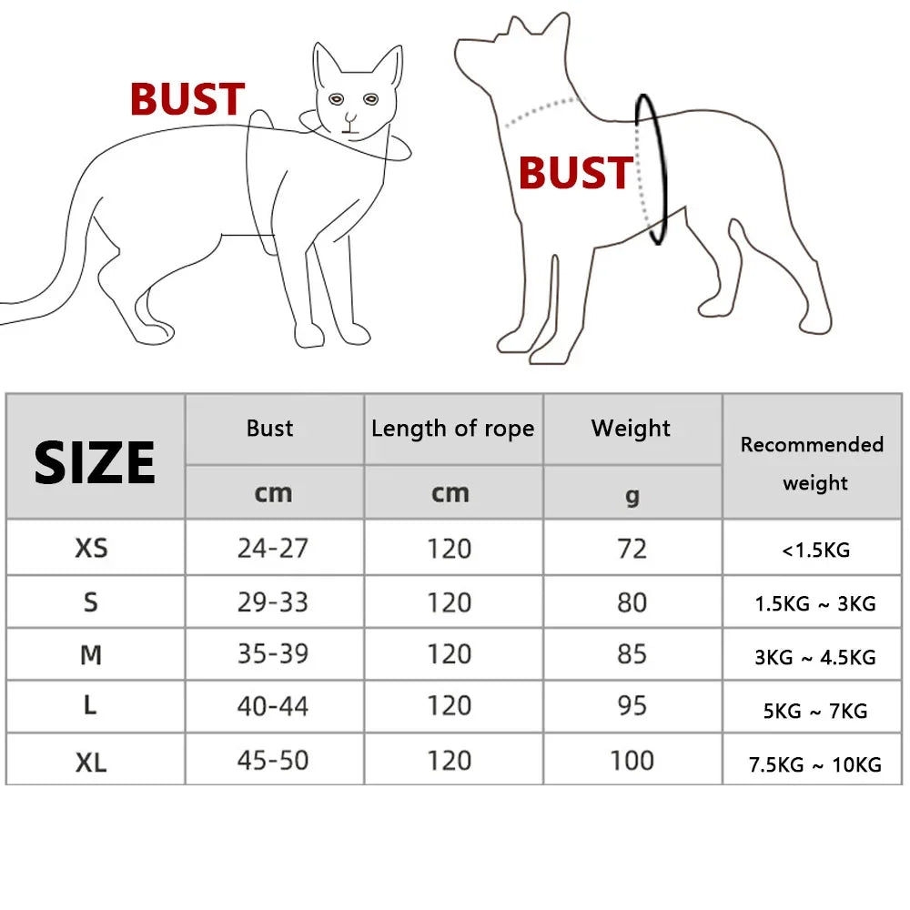 Adjustable Pet Dog Cat Harness and Leash Set Harness for Dogs Cats Vest Harness Puppy Dog Kitten Lead Cat Collar Pet Accessories
