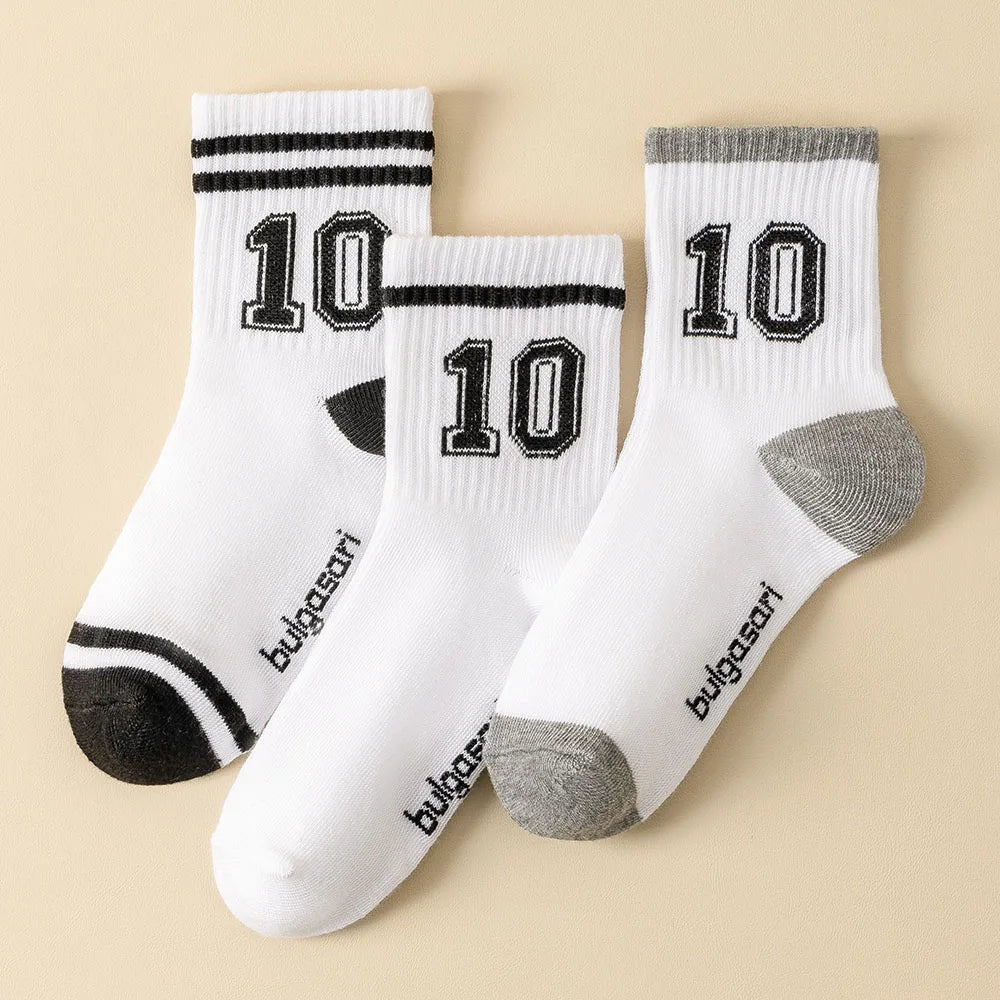 3 Pairs Kids Socks Basketball Football Training Socks Four Seasons School Socks Breathable Soft Sports Socks for Boys and Girls