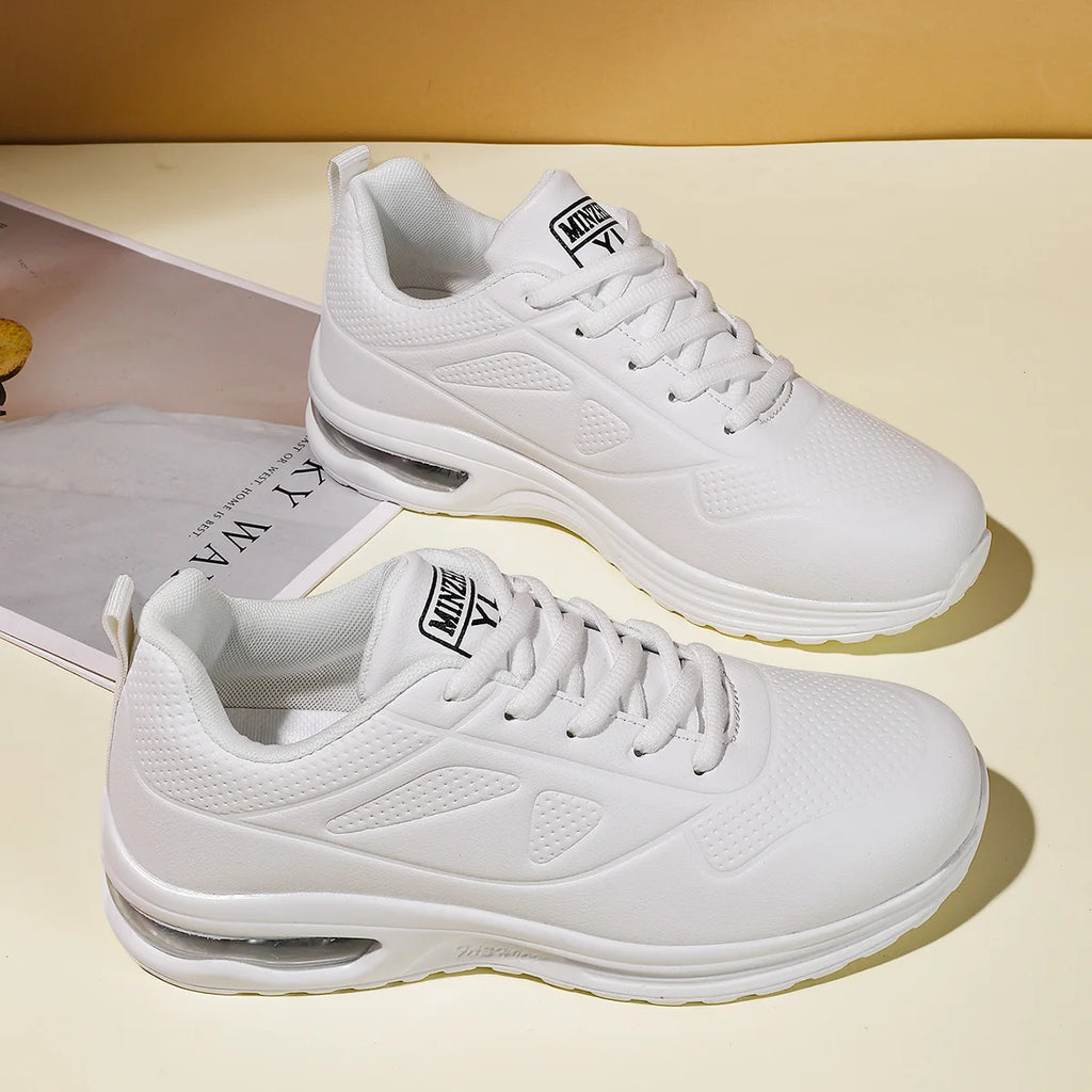 Summer New Leather Waterproof Sports Shoes, Versatile Casual Shoes, Soft-Soled Running Shoes for Women