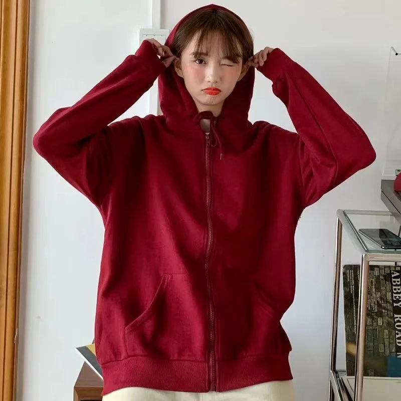 Fall Men's Lady Casual Long Sleeve Hoodie Sweatshirt Jacket with Zipper - Ideal for Relaxed Outings & Male Couple Fashion