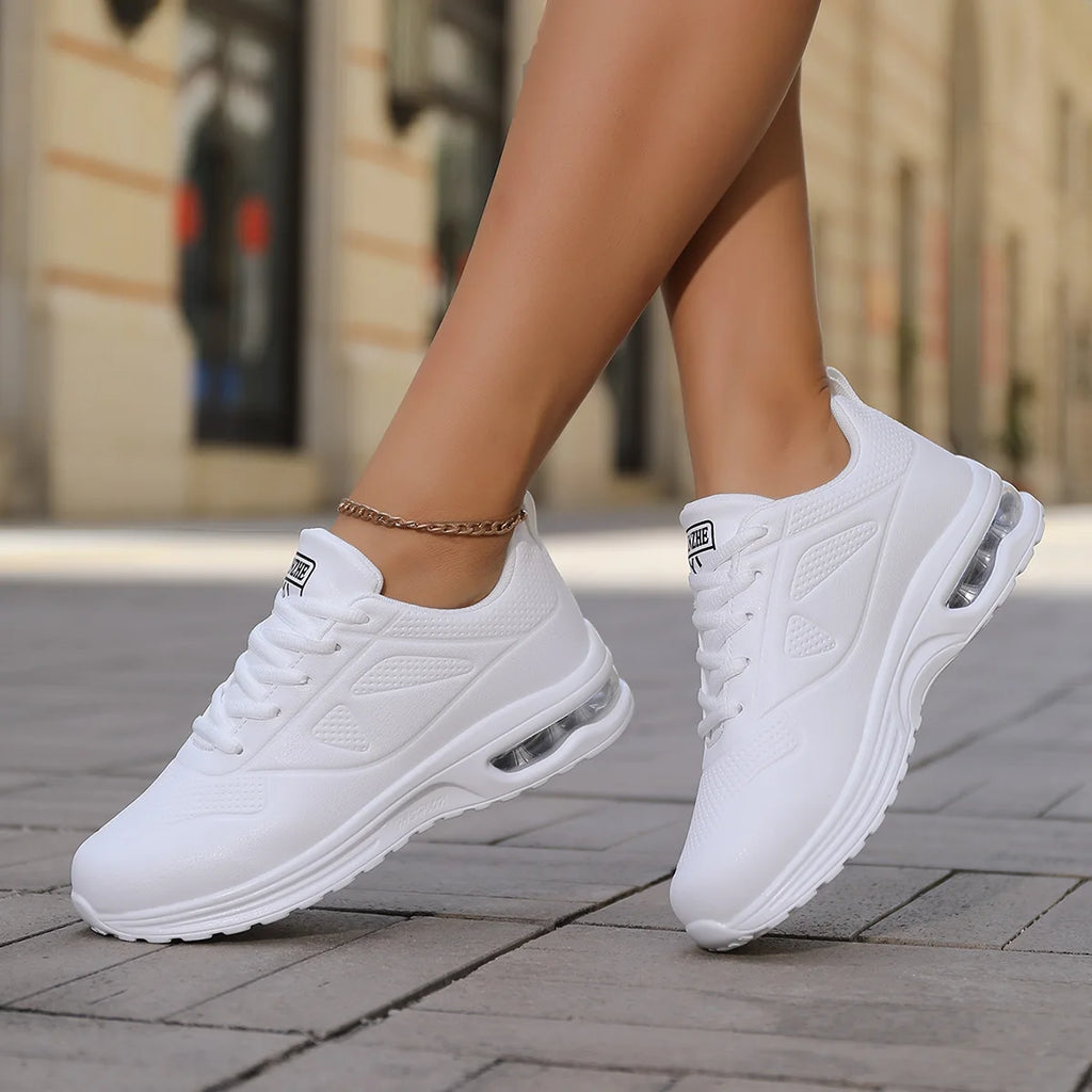 Summer New Leather Waterproof Sports Shoes, Versatile Casual Shoes, Soft-Soled Running Shoes for Women