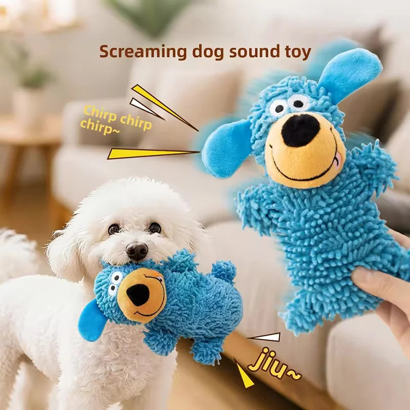 Dog Toy Squeaky Pet Chew Toy Durable Teething Molar Puppy Self Entertainment Interactive Stuffed Doll For Small Medium Dogs