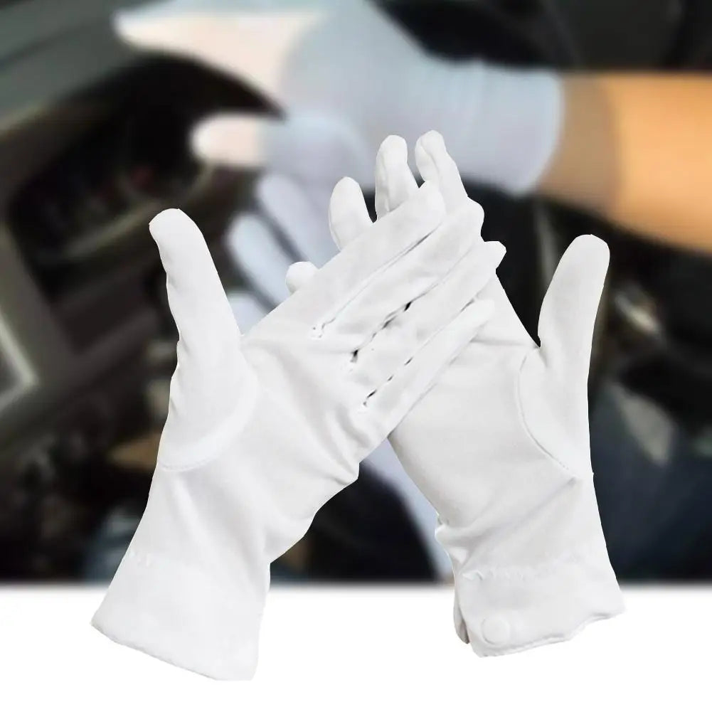 2026 White Work Gloves Men Women Etiquette Reception Honor Guard Ceremonial High Stretch Gloves Household Cleaning Tools