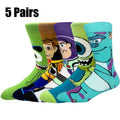 5 Pairs New Men's Socks Happy Funny Women Socks Animation Cosplay Hip Hop Long Socks Fashion Bizarre and Novel Christmas Gift