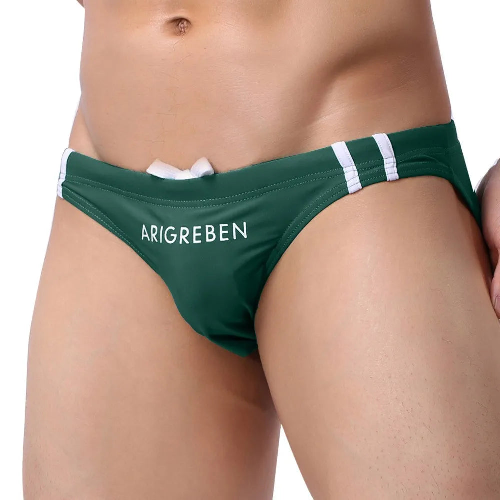 Men's Swim Mini Briefs beach pants Surfing Low-waist Sexy Surfboard Solid Color Swimwear Padded Push-up Swimming swimsuits