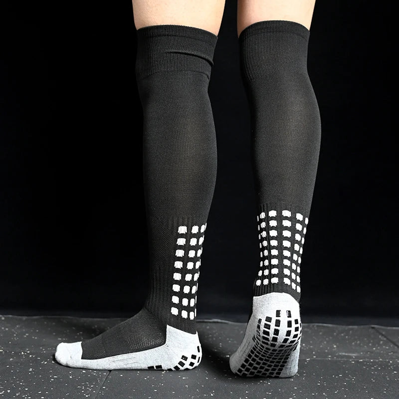 Sports Training Long Football Socks Men's Non-Slip Soccer Socks Breathable Knee High Towel Bottom Stockings For Cycling Hiking