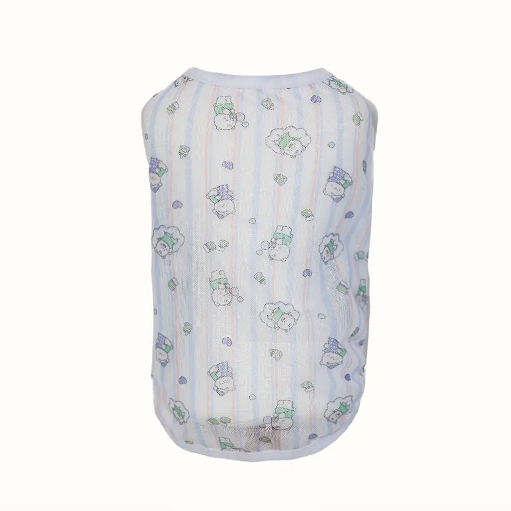Pet clothing is fresh cute fashionable summer thin cat and dog clothing breathable mesh suspender and stylish vest