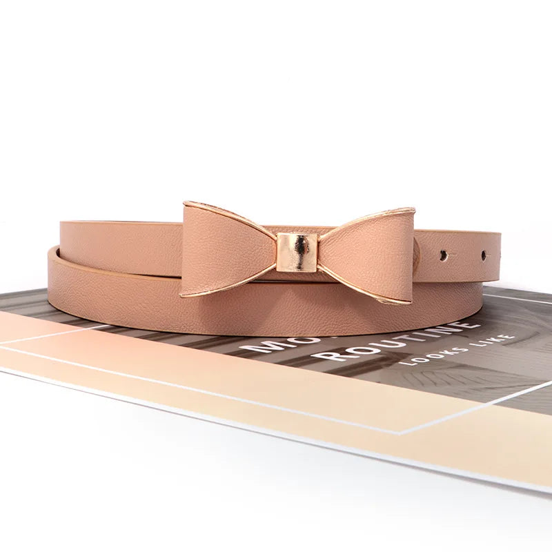 Women's Belts New Bow Solid Color Simple Elegant GentleVersatile Belt Dress Fashionable Girls  Jeans Accessories