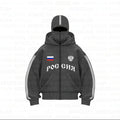 2025 new sports hoodie double hat design letter hooded cardigan autumn and winter men's and women's loose Y2K jacket jacket