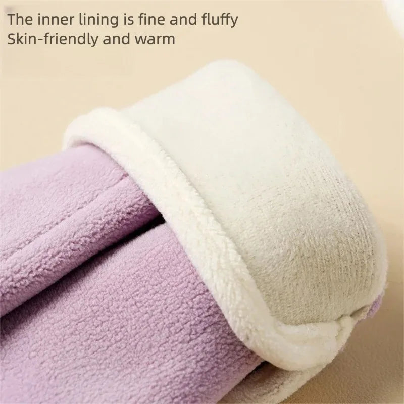Winter Cycling Gloves for Women, Windproof Gloves for Sports and Running, Fleece-Lined and Thickened Thermal Gloves, Touchscreen Gloves