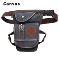 Men's Motorcycle Bag Waterproof Portable Canvas Motorcycle Drop Leg Bag Multifunctional Outdoor Sport Riding Waist Shoulder Bag