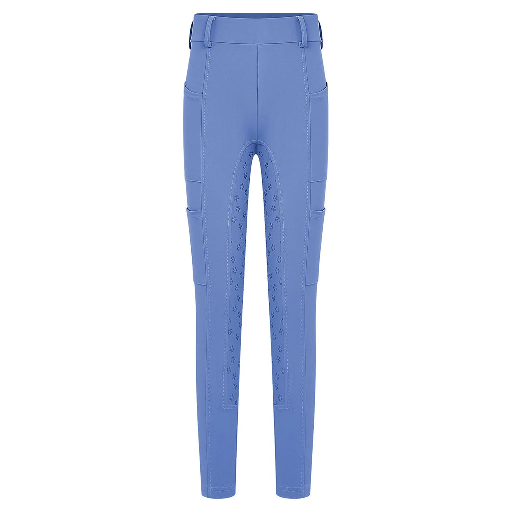 Kids Boys Girls Horse Riding Pants Sports Anti-slip Full Seat Equestrian Breeches Leggings with Multiple Pockets Outdoor Workout