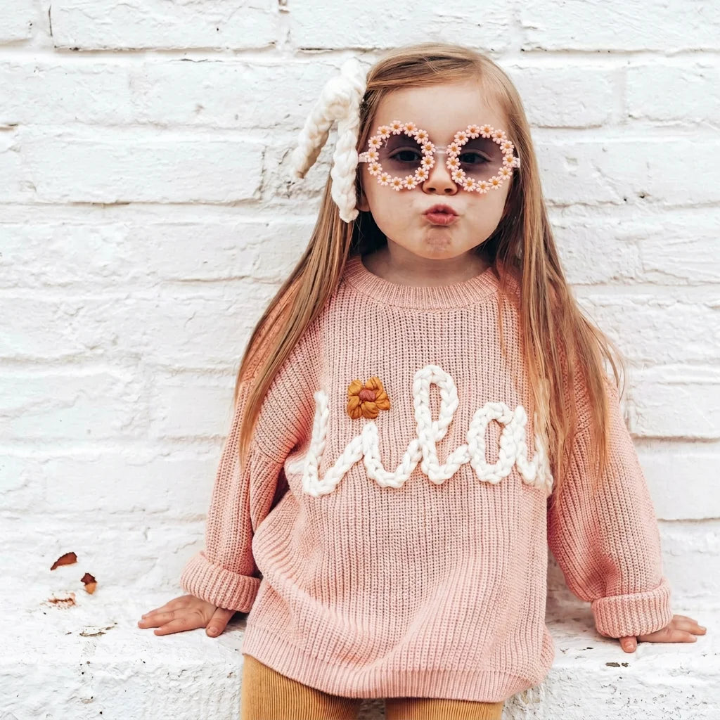 Kids Flower Sunglasses Comfortable Girls Sun Glasses Cute Daisy Sunglasses Playful Rose Red Kids Sunglasses For Photo Styling