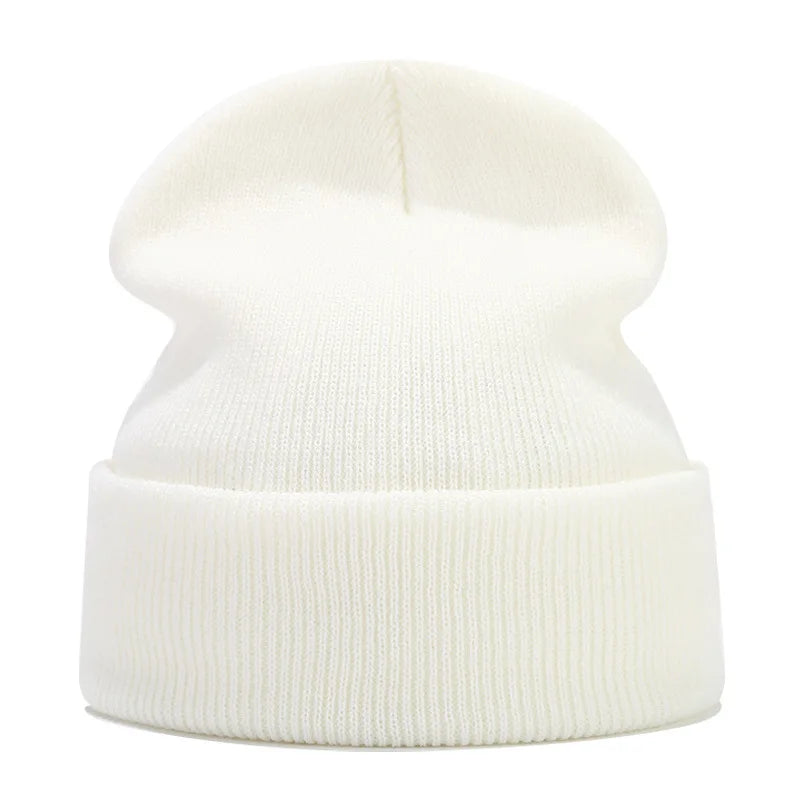 Knitted hats for men and women in autumn and winter, pure color, simple and versatile. Knitted hats with pullovers and cold hats