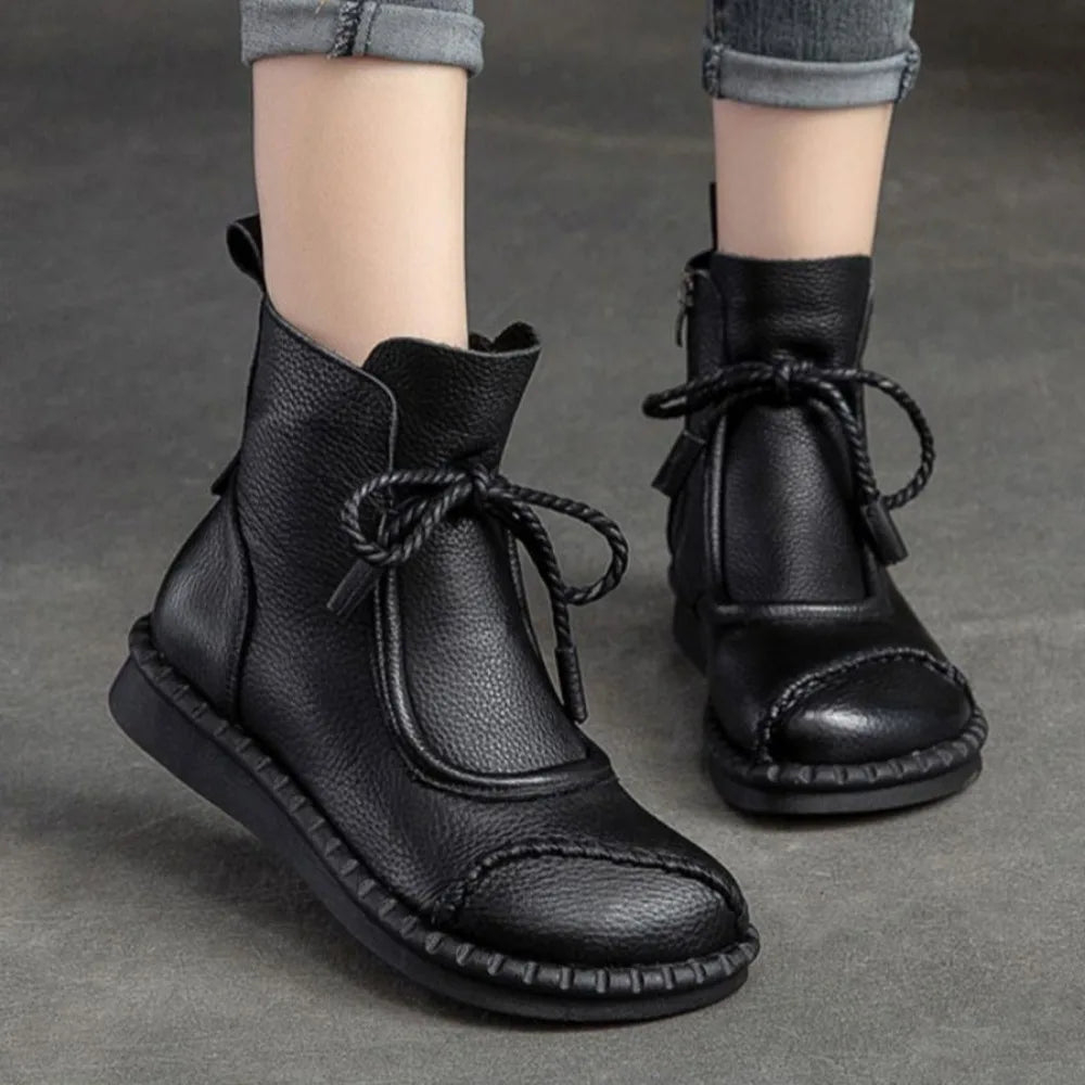 Women's Winter Boots New Retro Shoes Women Ankle Boots for Women Soft Bottom Soft Surface Casual Women's Short Boots Side Zipper