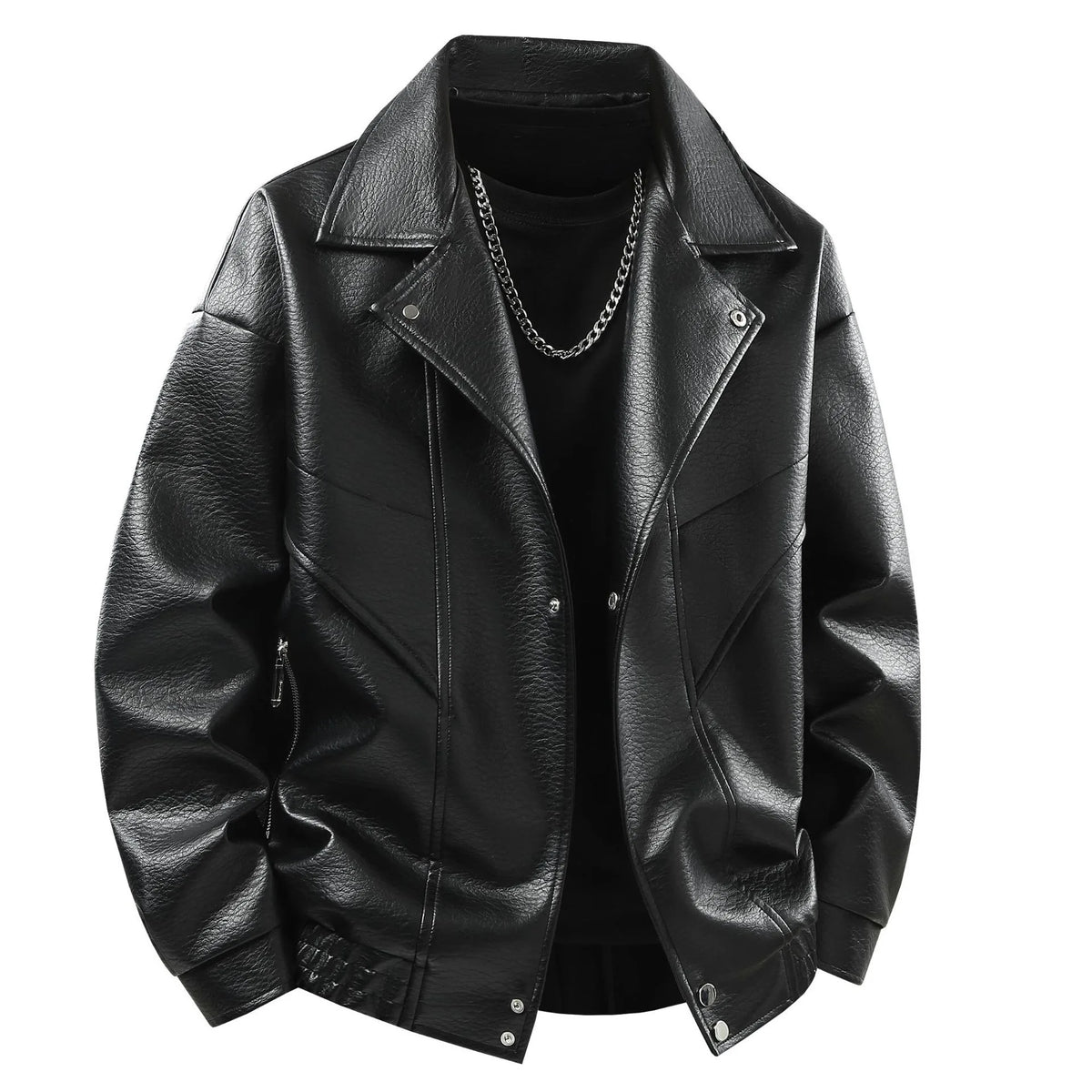 Leather jacket men's  version trendy handsome locomotive jacket men's lapel top