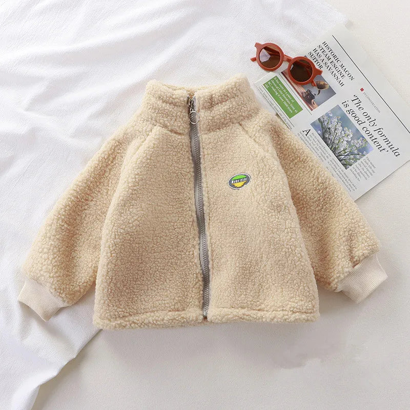 Kids LambWool Coats Boys Girls Velvet Warm Outerwear Autumn Winter Jackets Children Outer Clothing Fashion Coats 1-8 Years