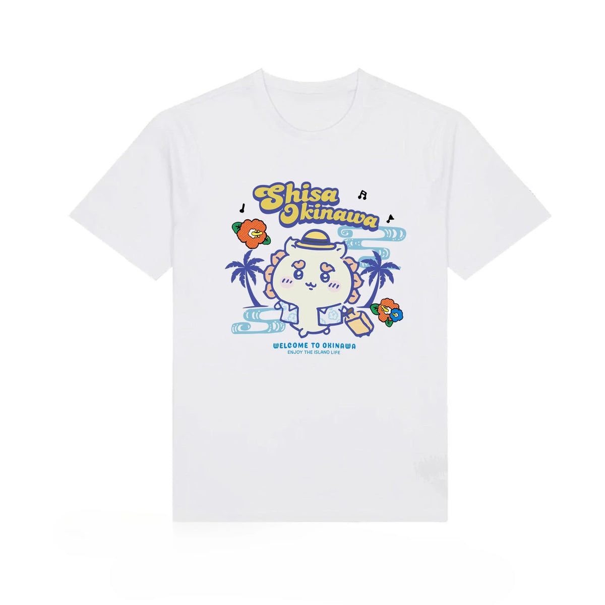 Chiikawa Shisa Okinawa Limited‑Edition Graphic T‑Shirt, Loose Half‑Sleeve Summer Casual Short‑Sleeve Streetwear Daily Top