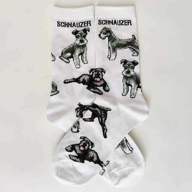 NEW Crew Fashion Funny Women Socks Border Collie Schnauzer Lab Scottie Beagle Boxer Pug Bulldog Sheltie Golden Doodle Retriever