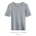 Summer New Short-Sleeved Round Neck Knitting Sweater Women's Ice Silk Thin Casual Wool T-Shirt Loose Temperament Top
