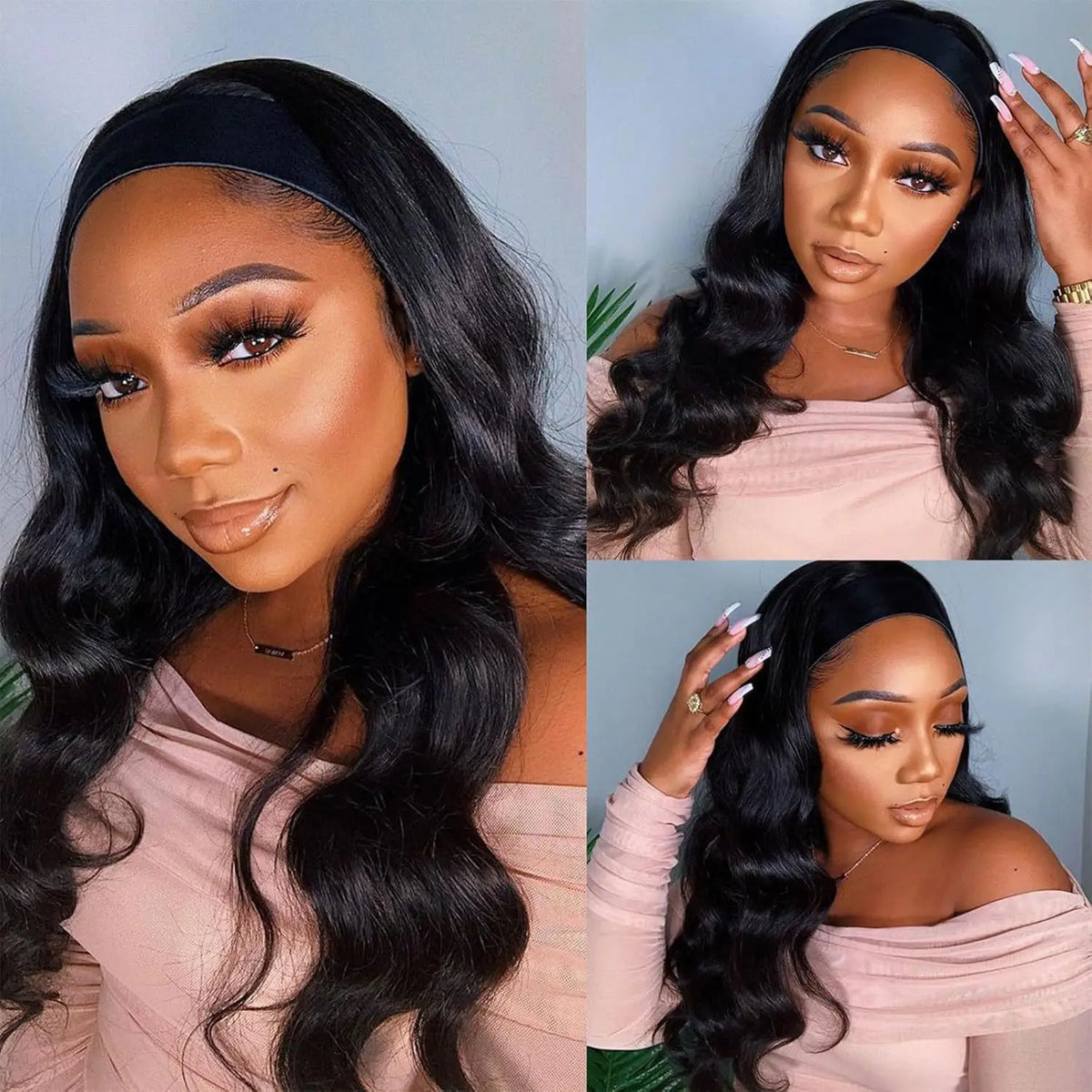 Synthetic Hair Body Wave Headband Wig Women WineRed Black Blonde Wigs For Women Natural Woman Wigs Daily Party Women's Wigs