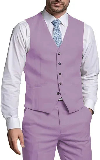 Suits for Men 2 Pieces Vest and Pants Set Gentleman Classic Suit for Men Tuxedo Suit for Men for Wedding Summer Beach