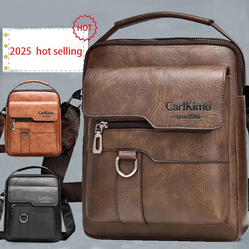 Men's Bags Can Be Carried On One Shoulder With a Slanted Strap. Made of PU Material, They Are Suitable for Business Outings.