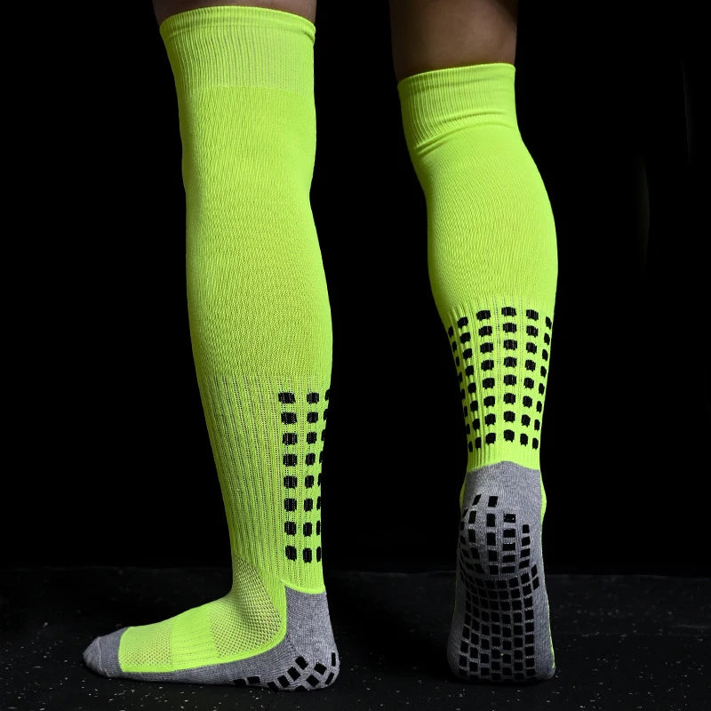 Sports Training Long Football Socks Men's Non-Slip Soccer Socks Breathable Knee High Towel Bottom Stockings For Cycling Hiking