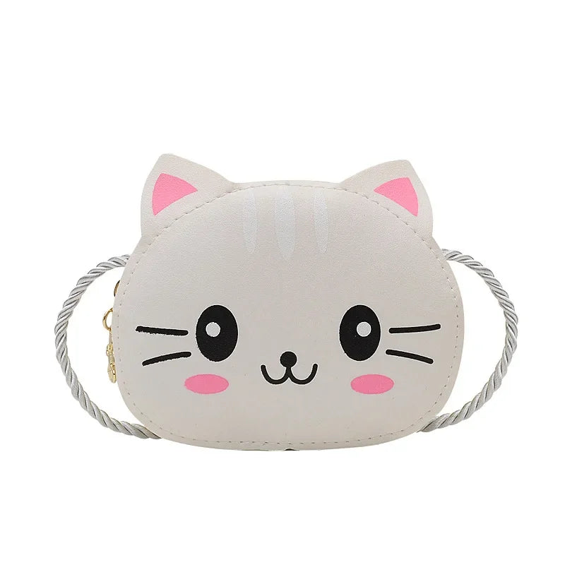 Cute Baby Kids Mini Coin Purse Handbags Boys Girls Wallet Pouch Crossbody Bags Lovely Cartoon Cat Children's Small Shoulder Bag