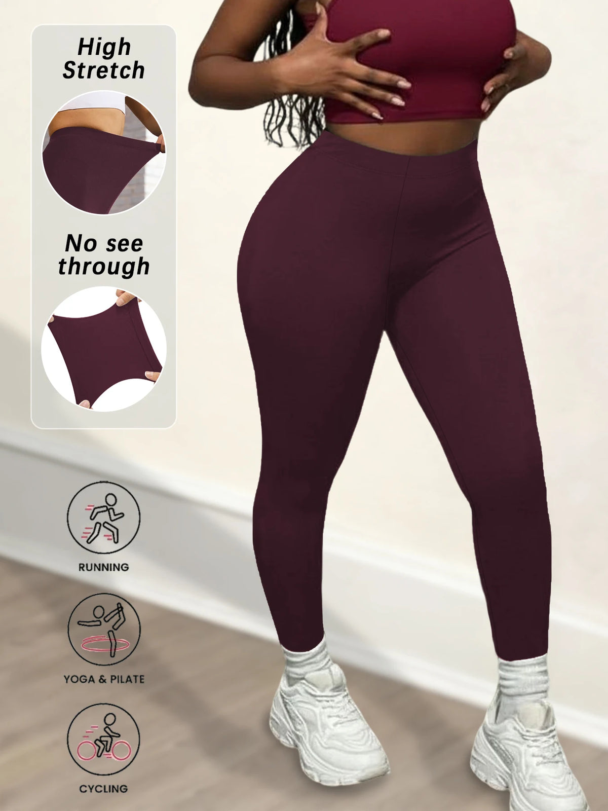 Super Soft Leggings for Women - High Elasticity Tights for Yoga Running Workout Casual Wear