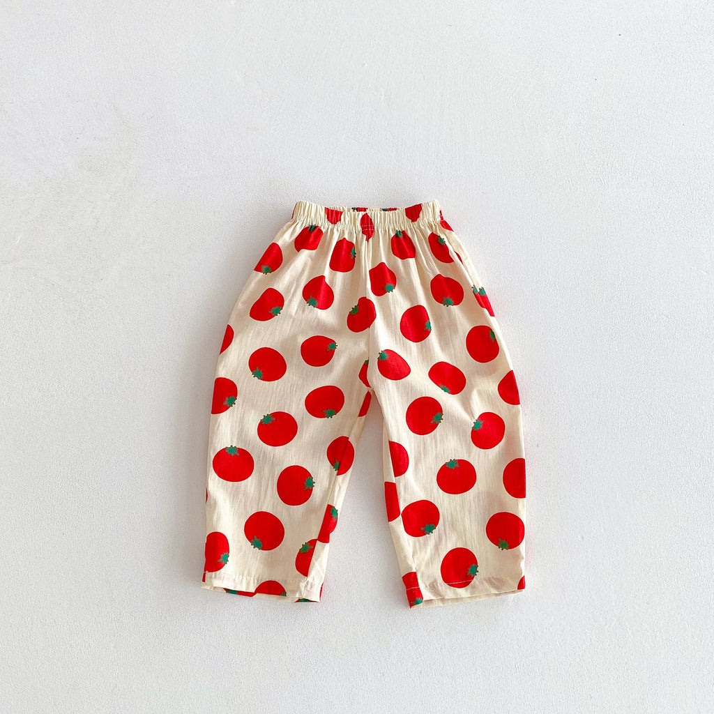 Kids Cartoon Printed Pants New Design Trousers Summer Clothes Full Print Pants Outer Wear 1-7Years Old Child Simple Trousers