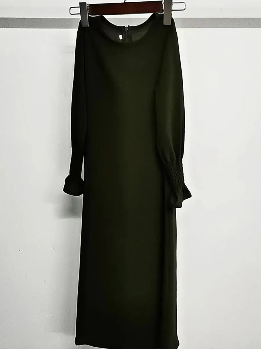 Muslim Kids Girl Dubai Abaya Ruffle Solid Long Dress Modest Ramadan Robe Kaftan Femme Musulmane Islamic Clothing African Dresses