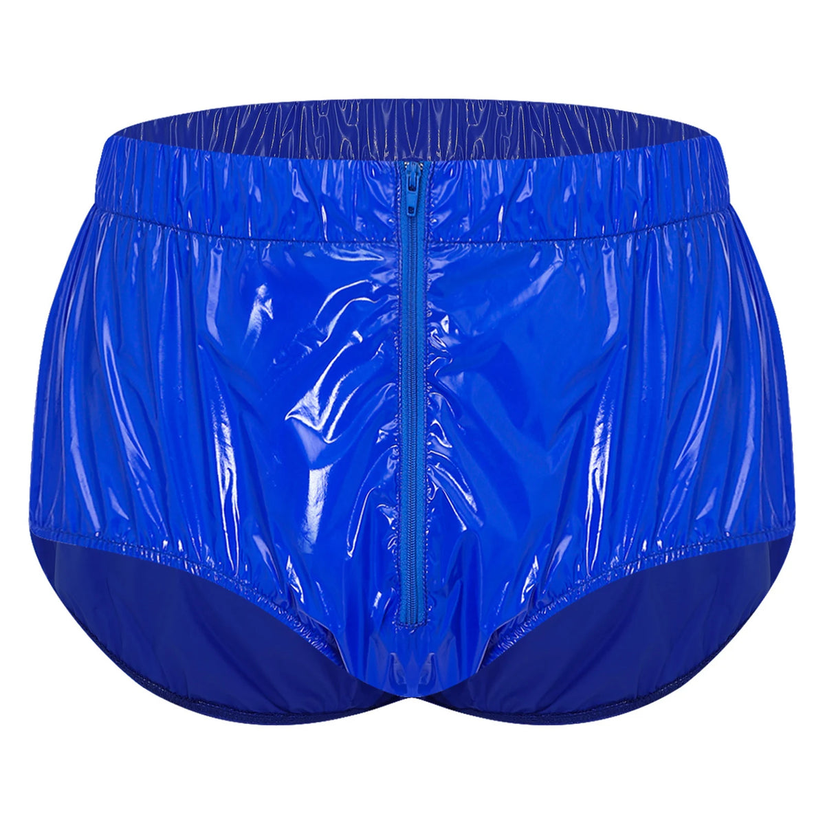 Swimwear Men's Metallic Shorts Waterproof Swimming Trunks Elastic Waistband Built-in Briefs Swim Boxer Shorts Athletic Swimsuit