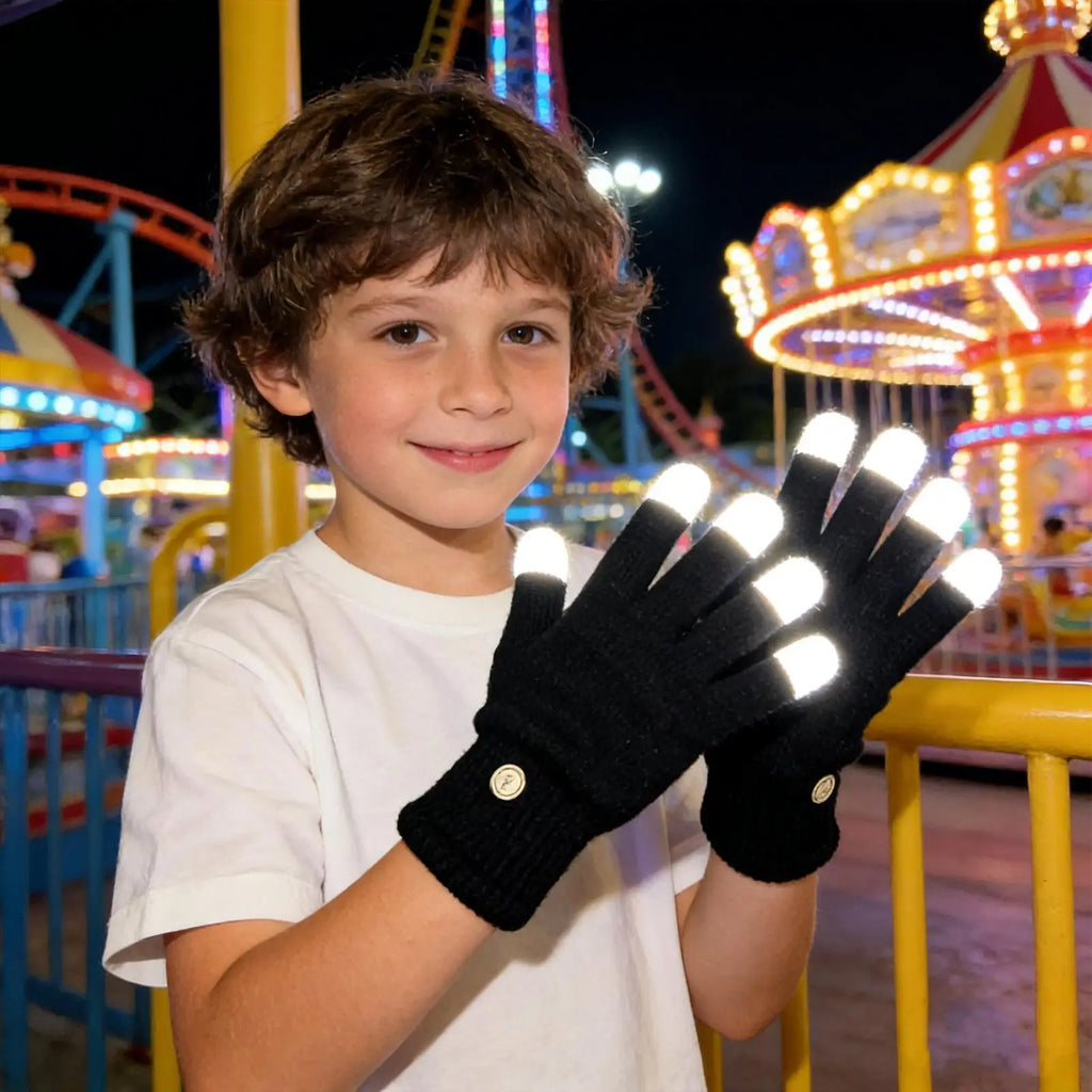 LED Gloves Adjustable 7-Colors Cool Tools LED Gloves for Boys for Performance Christmas Boy Stocking Stuffers Dad Girls Teen