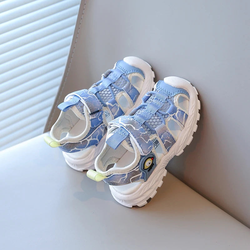 Children's Sports Sandals 1-6 Years Old Blue Breathable Hollow Boys Girls Casual Shoes Summer Pink Soft Non-slip Kids Sandals